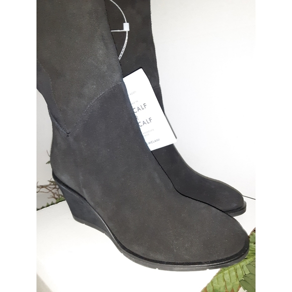 Antonio Melani Maesyn Blaxk Suede Wedge Tall Boots - Picture 8 of 16